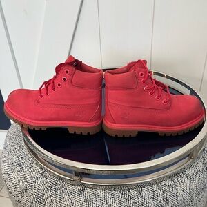 Timberland kids pink Lace-Up Boots-size 10-durable and fun!🩷🦩🌸